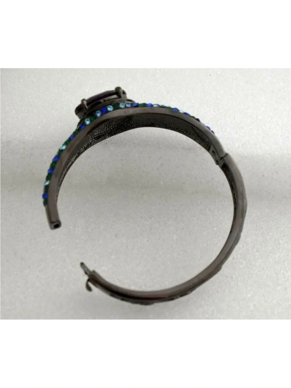 Purple Center Stone Pavé Blue-Green Crystal Bracelet